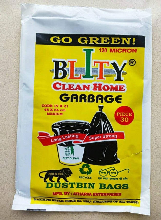 BLITY Plastic Garbage Bags | Dustbin Bags Medium Size | Black | 19 X 21 Inch | 8 Packs Of 30 Pcs | Total 240 Pcs Garbage Bags Medium Size, 240 Count - Image 4